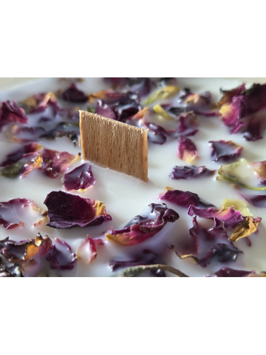 Bougie Bohème – Mèche bois crépitante | Violette Rose | TEKAMAKA