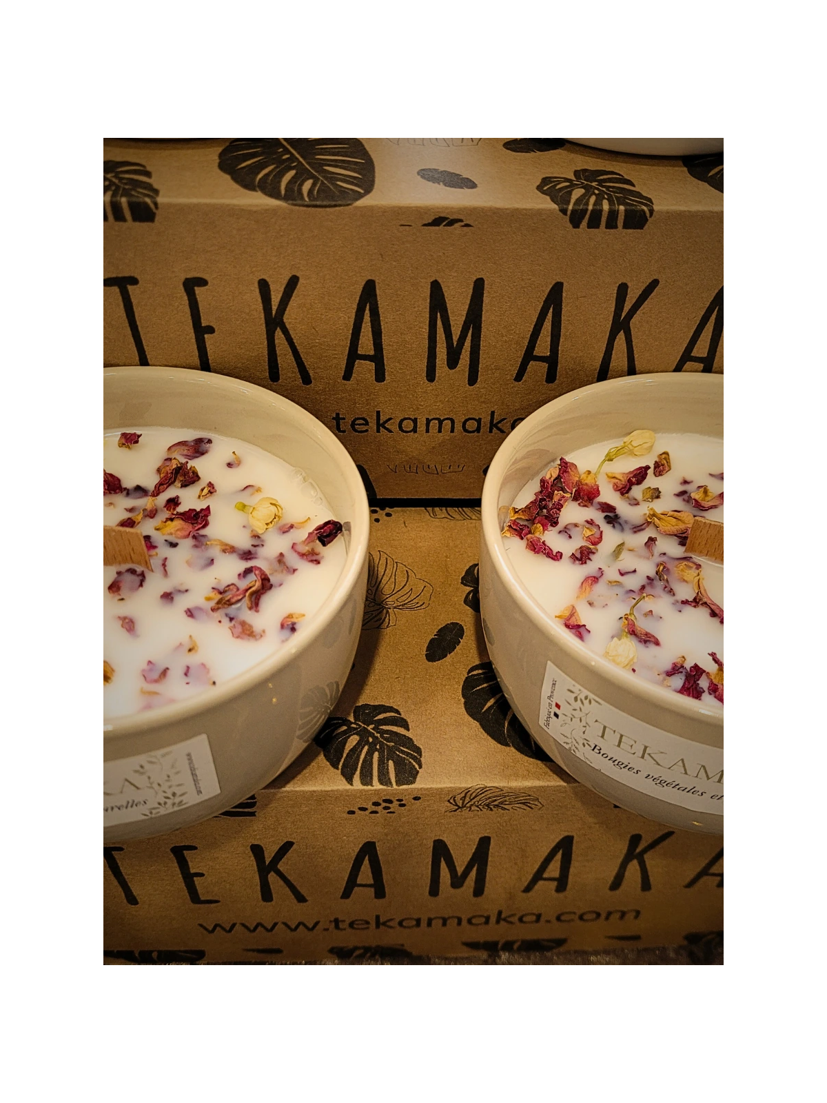 Bougie Bohème – Mèche bois crépitante | Violette Rose | TEKAMAKA