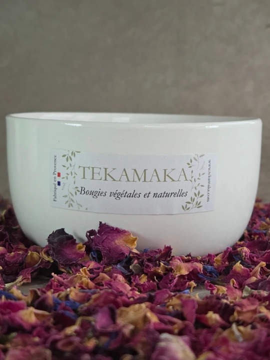 Bougie Bohème – Mèche bois crépitante | Violette Rose | TEKAMAKA