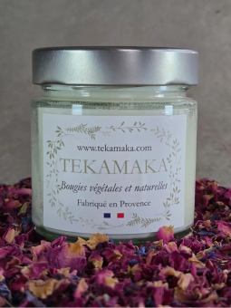 Bougie crépitante Violette & Rose 160 g – Bougie artisanale florale | TEKAMAKA