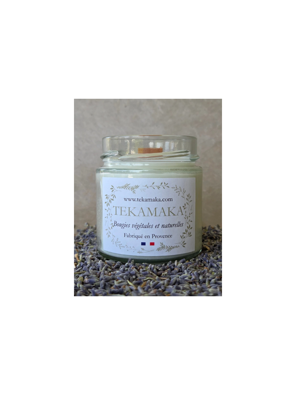Bougie crépitante Lavande 160 g – Instant Lavande artisanale | TEKAMAKA