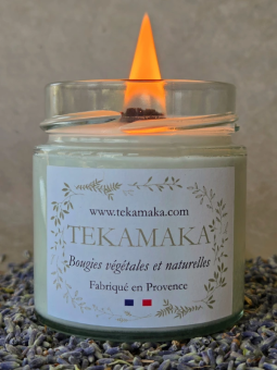 Bougie crépitante Lavande 160 g – Instant Lavande artisanale | TEKAMAKA