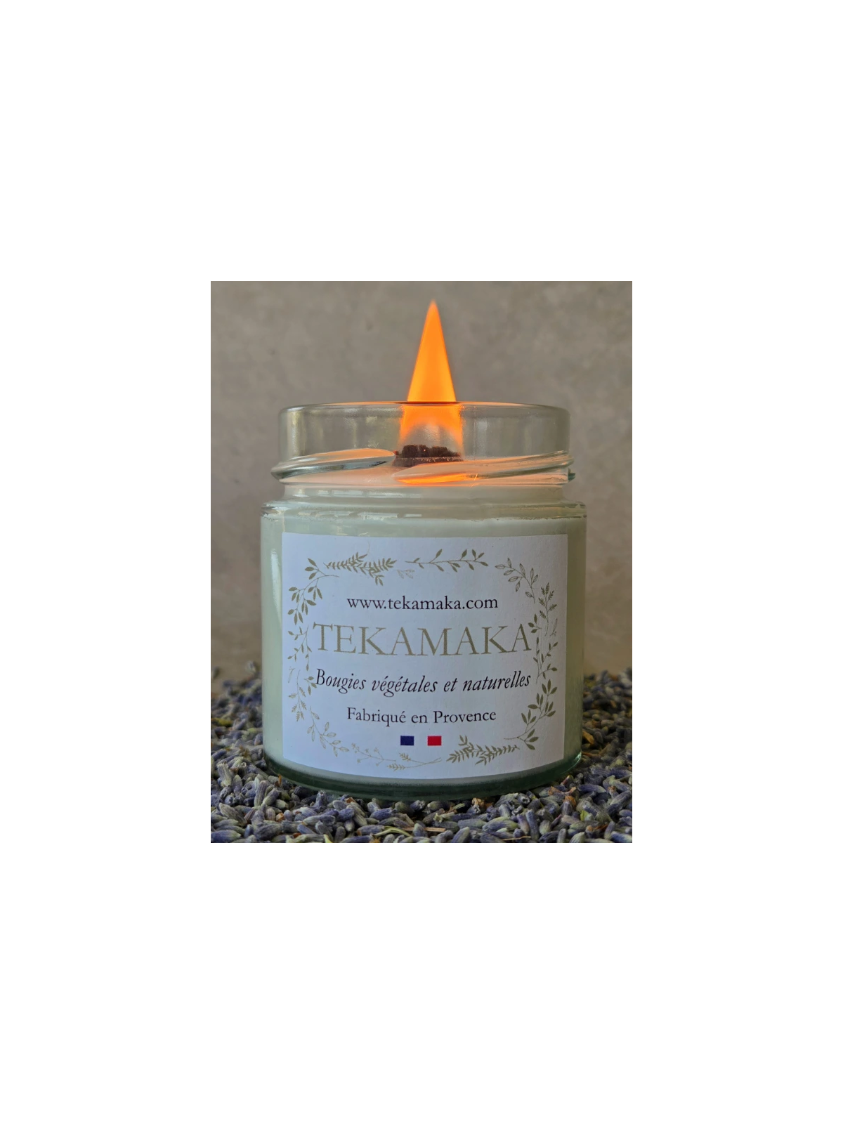 Bougie crépitante Lavande 160 g – Instant Lavande artisanale | TEKAMAKA