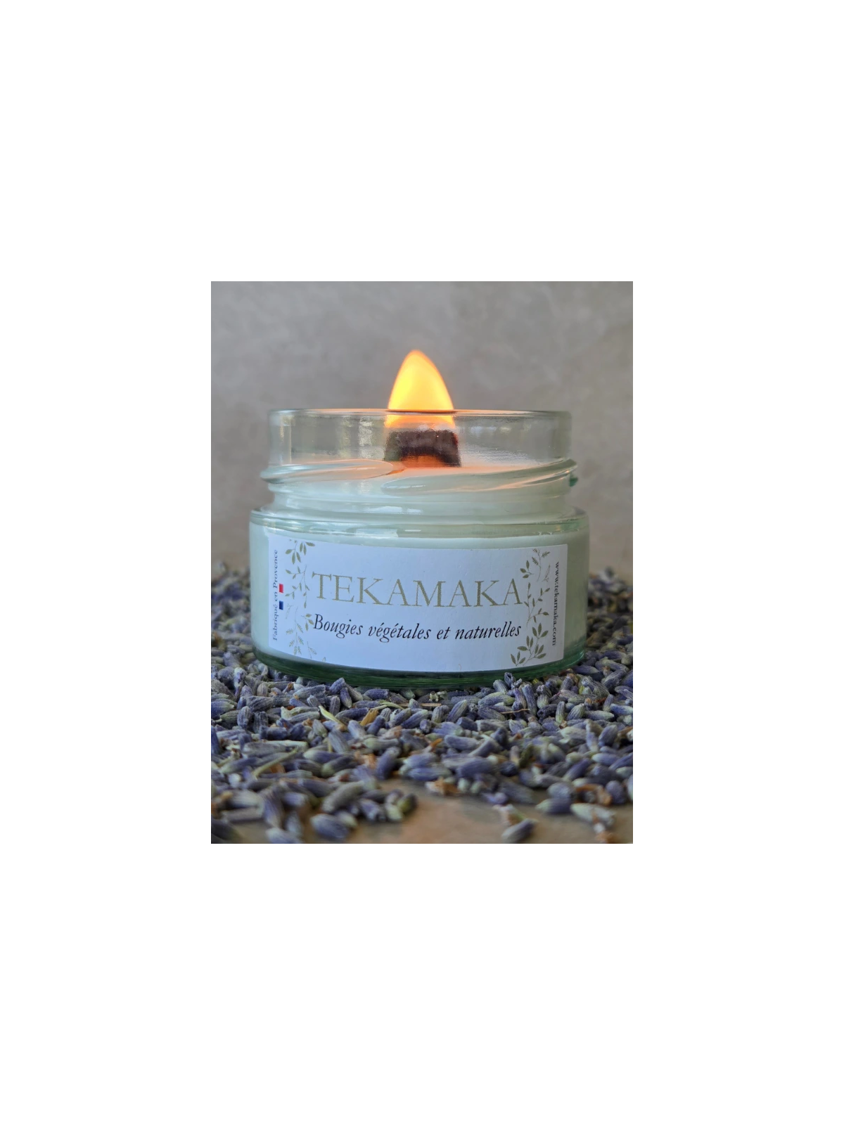 Bougie crépitante Lavande 90 g – Instant Lavande artisanale | TEKAMAKA