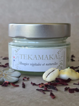 Bougie crépitante Monoï des Îles 90 g – Bougie artisanale parfumée | TEKAMAKA