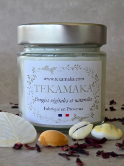 Bougie crépitante Monoï des Îles 160 g – Bougie artisanale parfumée | TEKAMAKA